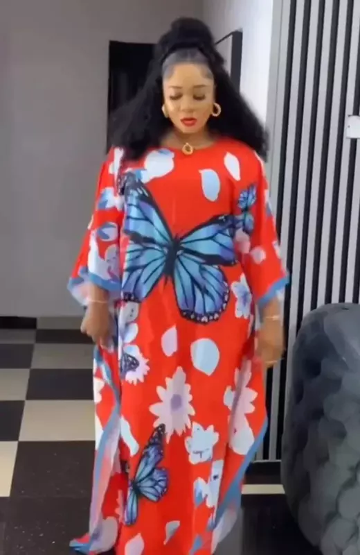 Afrikaanse Jurken Voor Vrouwen Herfst Elegante Plus Size Boubou Robe Kaftan Dubai Abaya Moslim Chiffon Maxi Jurk Afrikaanse Kleding
