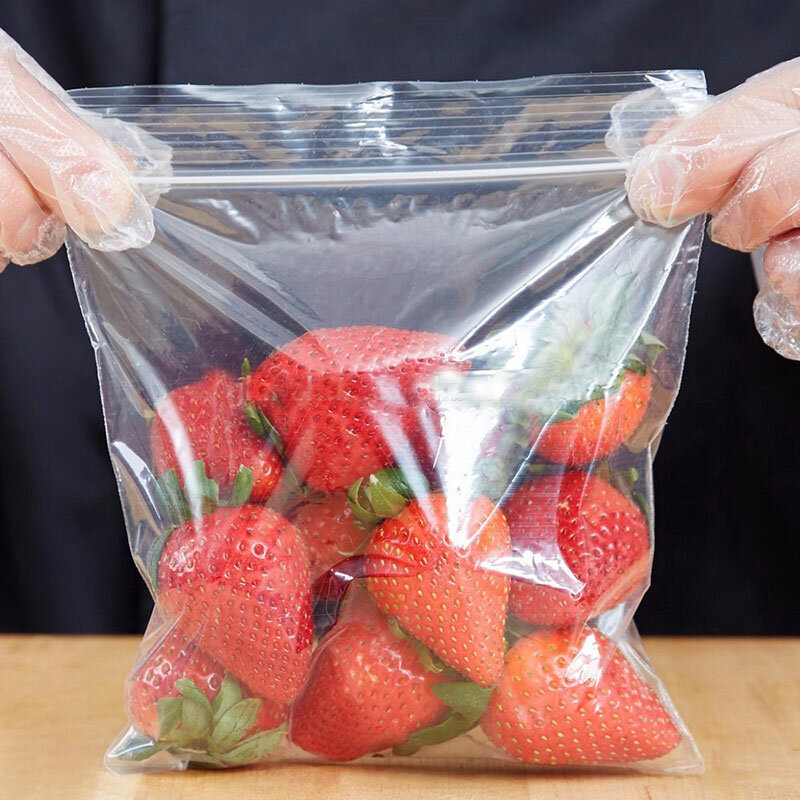 ถุงเก็บอาหารสูญญากาศกระเป๋าแบบมีซิปใส300/100ชิ้นถุงโพลีพลาสติกหนาเปิดปิดได้บรรจุภัณฑ์สำหรับห้องครัว