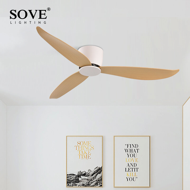 Modern Led Ceiling Fan Without Lights DC Motor 6 Speeds Timing Fans 17CM Low Floor Loft Remote Control Decorative Fan With Light