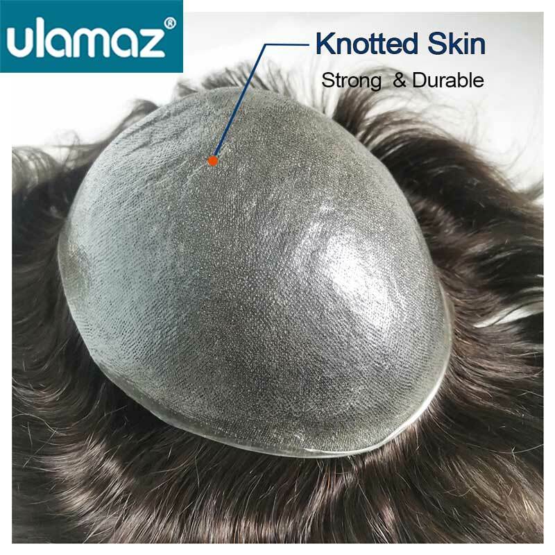 Microskin-prótesis de cabello para hombre, anudado tupé con doble Invisible, sistema de pelo de piel completa, pelucas a la venta