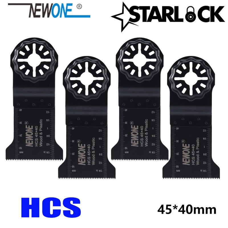 NEWONE-hojas de sierra compatibles con Starlock HCS45 x 40mm, herramientas oscilantes eléctricas para corte de madera/plástico, hojas Starlock HCS de 45mm