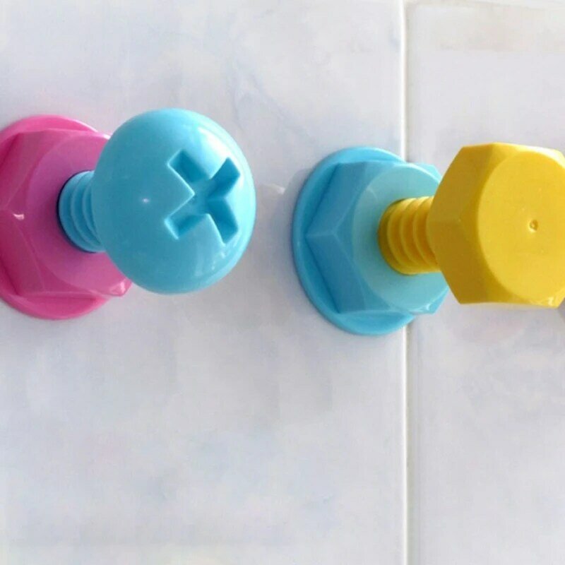 Cartoon Screw Hooks Punch-frees Strong Load-bearing Viscose Door Hanging Clothes 594C
