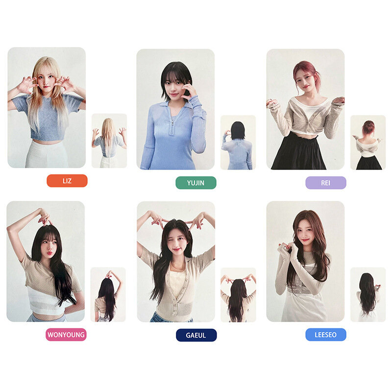 6PC IVE i MINE Album Starship Card LOMO Card Eleven Girl Group Wonyoung Glasses Round iz Rei Leeseo Photo Card cartolina KPOP