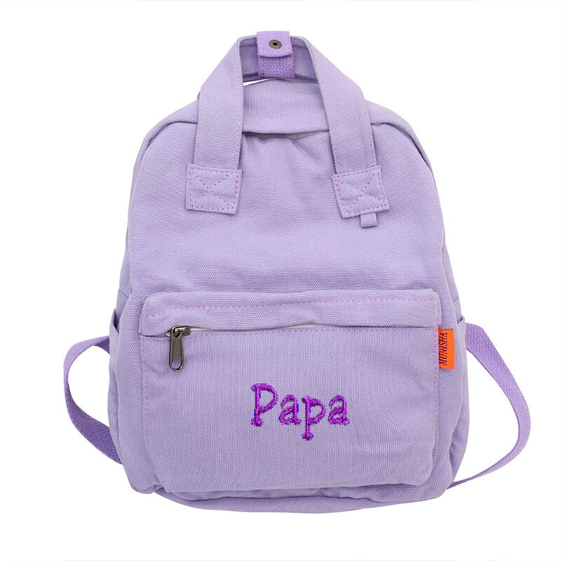 Custom Name Boys Girls Schoolbag New Personalized Student Canvas Travel Backpack Washable Small Outdoor Backpack with Names