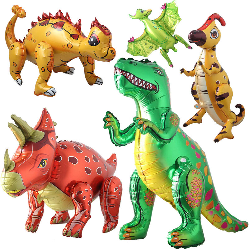 恐竜の立っている風船、誕生日パーティーの装飾、ティラノサウルスレックストリサートップ、パターサウルス、ジュラシックワールドのテーマ