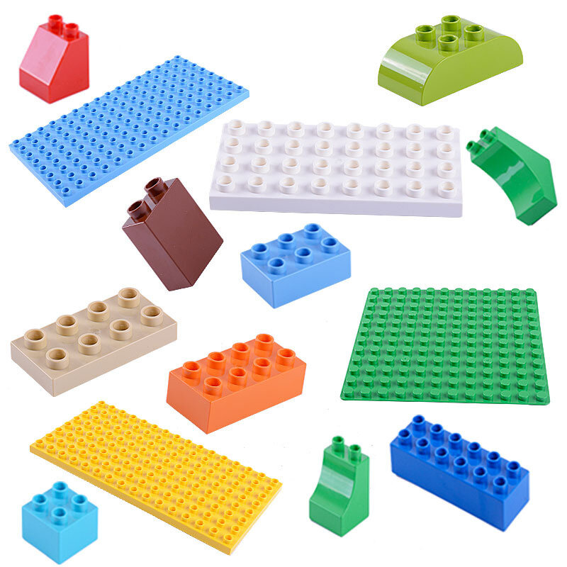12pcs DIY  Large Building Block Bricks Thin 2X4 Bricks Big Size Assembled Accessories Bulk Part Enlighten Brick Children Toys