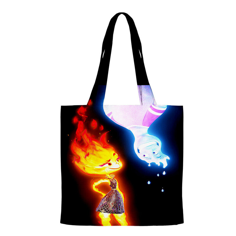 Tas belanja Film Elemental 2023 baru kartun Thriller tas belanja tas bahu dapat dipakai ulang tas belanja tas tangan kasual
