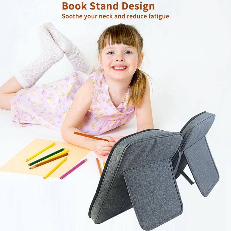 1 buah sarung tas penyimpanan buku sampul buku Organizer gaya berdiri kualitas tinggi abu-abu dengan pegangan