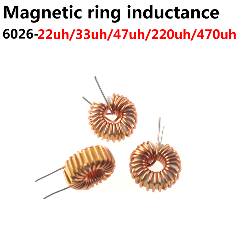 5PCS 6026 22UH 33UH 47UH 220UH Line Magnetic ring Winding inductors 6026 Annular Yellow white ring Iron core