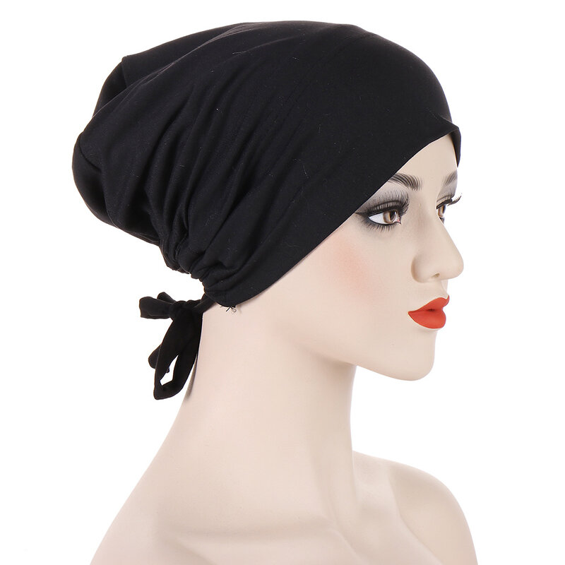 Новинка, Новая мягкая Нижняя шапка из модала, Внутренняя Хиджаб, эластичная повязка на голову для мусульманских женщин, нательная шапочка, мусульманский тюрбан, регулируемая повязка на голову