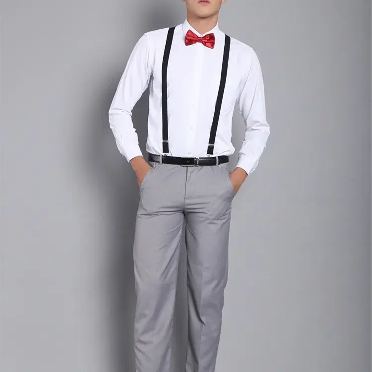 Suspensórios elásticos e finos suspensórios em Y, masculino e feminino, calça masculina, com clipe unissex, fashion