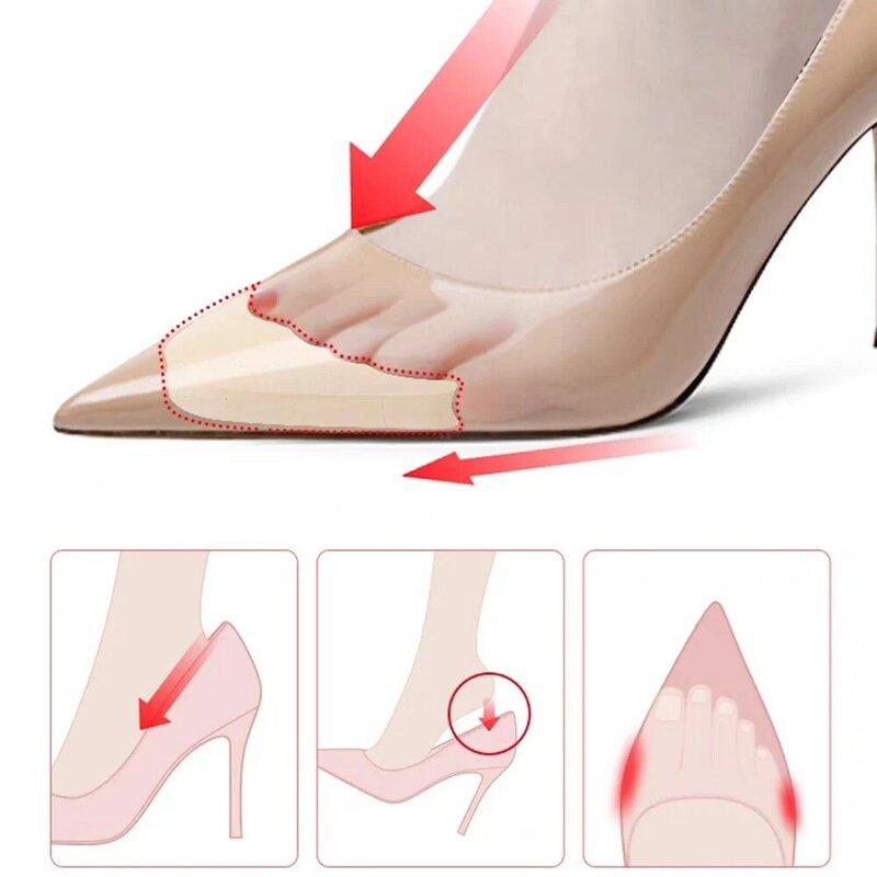 1/2Pair Sponge Forefoot Insert Pad for Women High Heels Toe Plug Half Sponge Shoes Cushion Feet Filler Insoles Anti-Pain Pads
