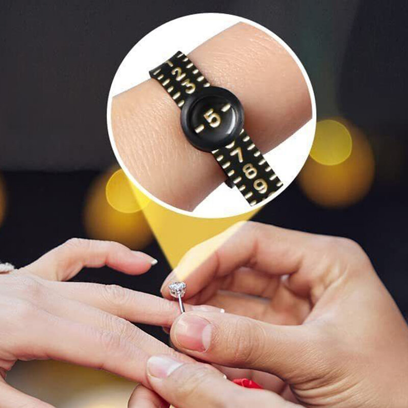 Miarka do pierścionków pasek do mierzenia Fit UK/US/EU oficjalny wskaźnik rozmiaru palca mężczyźni kobiety rozmiary pierścionek licznik biżuteria akcesoria wielokrotnego użytku