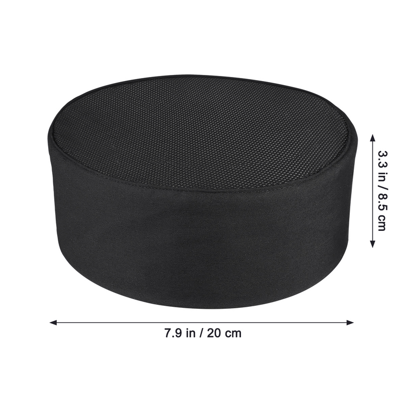 BESTOMZ-Professional respirável malha crânio chapéu, Catering Chefs chapéu, alça ajustável, preto