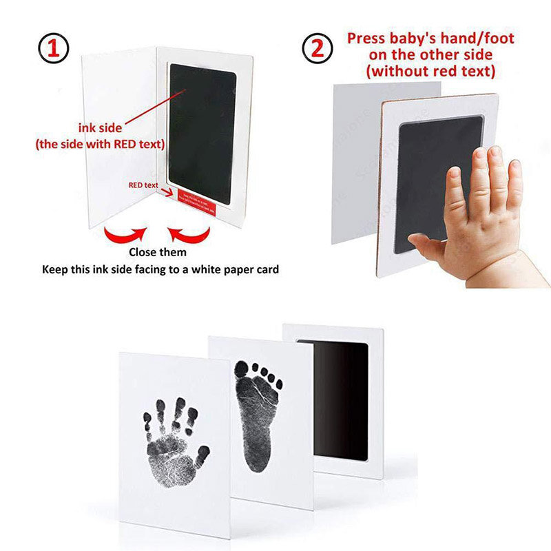 Pasgeboren Baby Diy Hand En Footprint Kit Inktkussentjes Fotolijst Handafdruk Peuters Souvenir Accessoires Veilig Schoon Baby Shower Cadeau