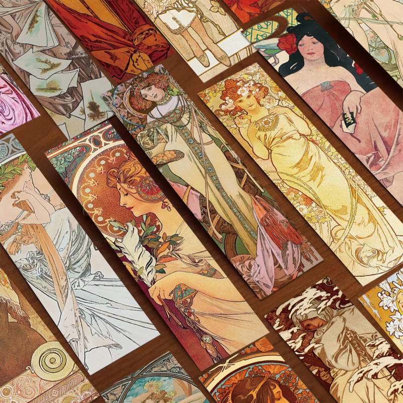 30 pezzi segnalibri Mucha pittura classica regali Set artistico segnalibri creativi personalizzati squisiti culturali e creativi