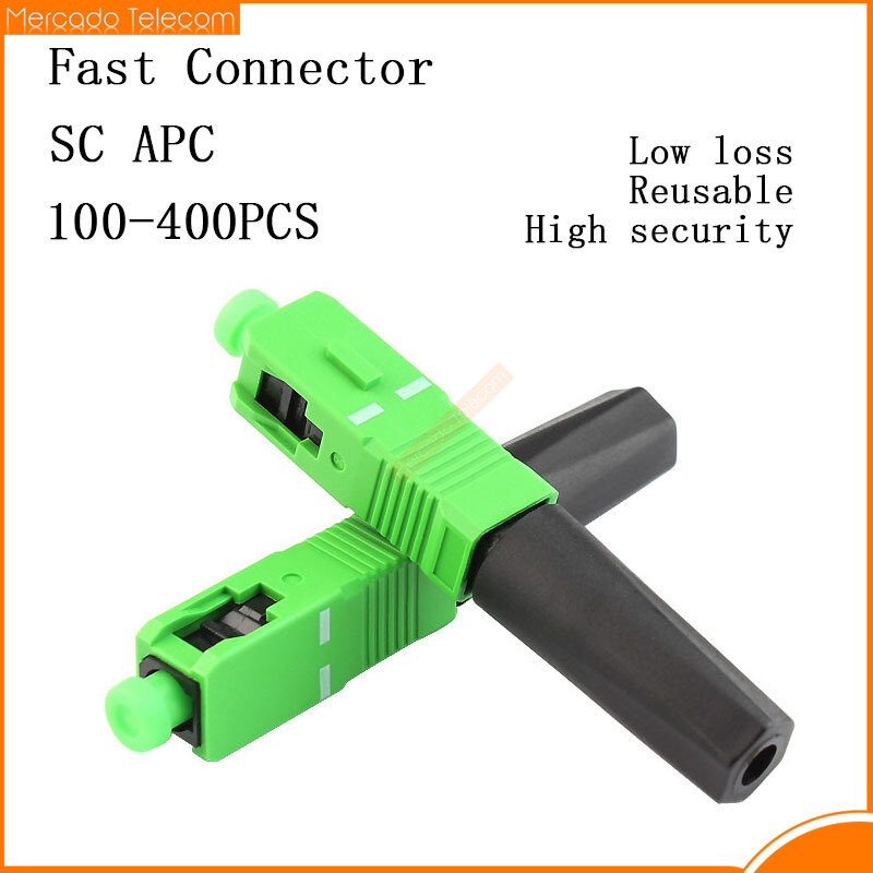 High quality 50pcs lot Telecom professinal 0.3dB 55mm SC APC Fiber Optic Field Assembly Quick Fast Connector For Drop Cable