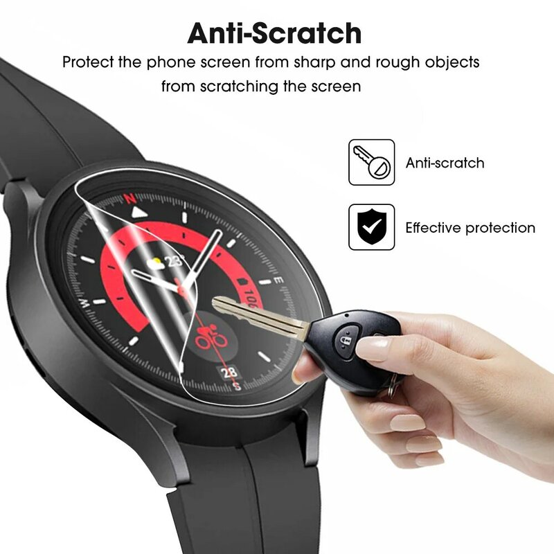 Película protetora macia anti risco para Samsung Galaxy Watch, protetores de tela, 4 5 6, 40mm, 44mm, Watch6, 5Pro, 4 Classic, 42mm, 46mm