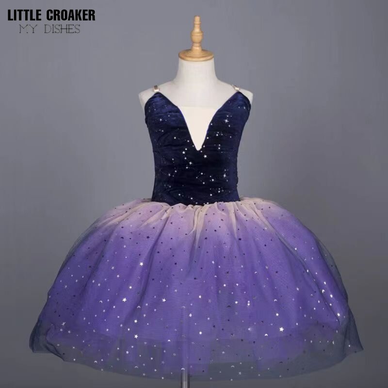 Vestido de Ballet con tutú para niña, ropa de actuación, disfraz de Hada, Lago de los Cisnes, 4 a 12 años
