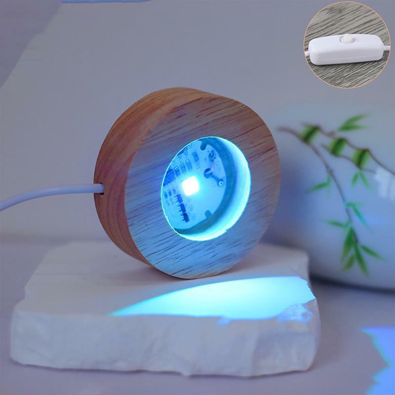 Lampu tampilan dasar kayu baru layar LED kayu dasar untuk kerajinan akrilik seni Resin dan kaca kristal lampu malam LED