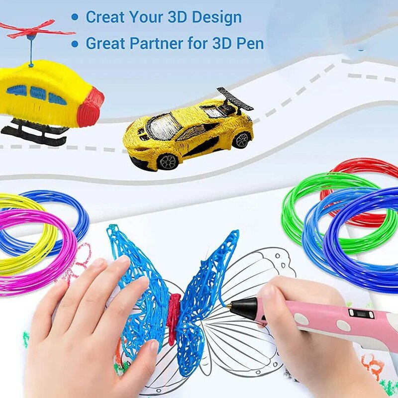 Bolígrafo 3D de plástico de seguridad sin olor para niños, bolígrafo de impresión 3D de color PLA, diámetro de 1,75mm, regalo creativo de cumpleaños y Navidad