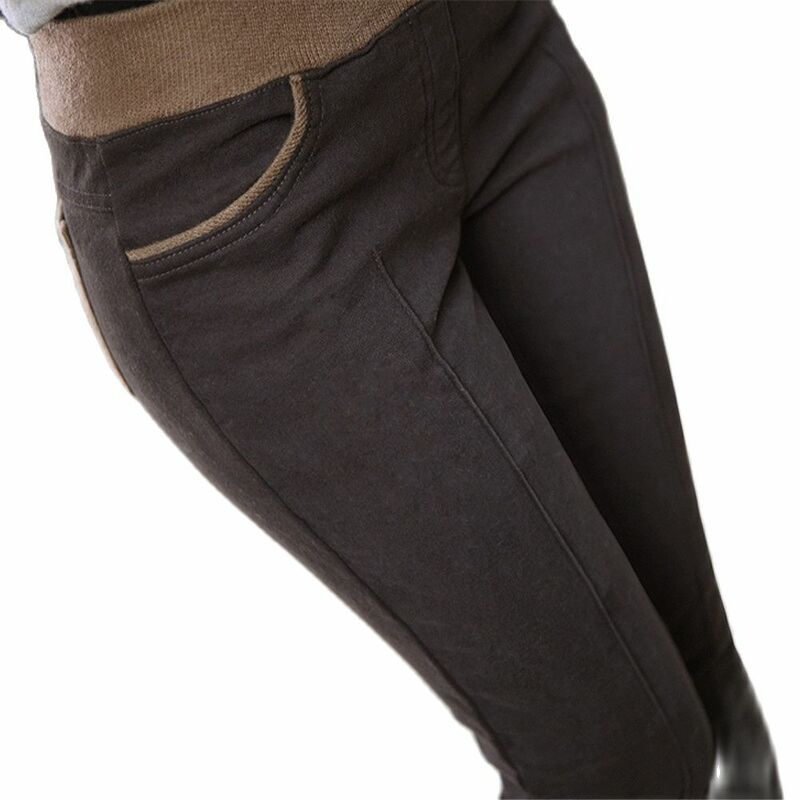 Pantalones pitillo de cintura alta para mujer, Leggings de terciopelo grueso, elásticos, informales, de algodón, de retales, 6XL, gran oferta