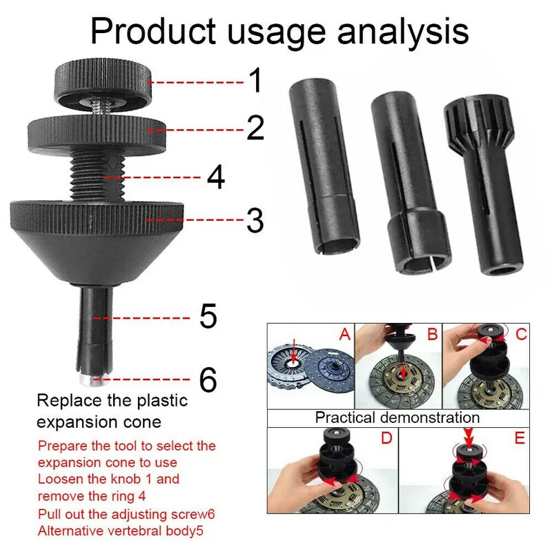 Universal Single Plate Car Van Clutch Alignment Kit Aligning Tool With 3 Collets Car Disassembly Tool Car Repair Fix Correcting