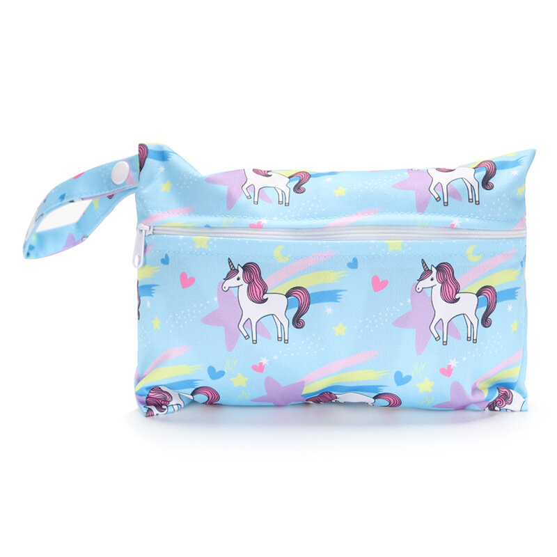 15X22.5cm Printed Pocket Wet Bag Waterproof Reusable Nappy Travel Baby Mini Size Pouch