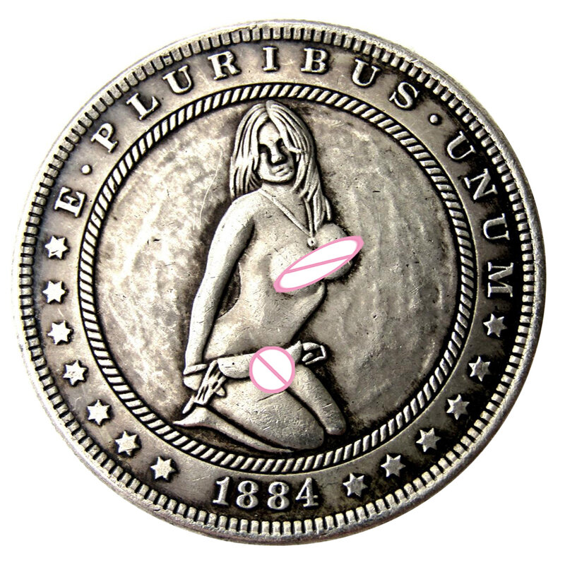 Moneda de memoria de sueños de niña romántica, arte de un dólar, monedas de pareja, moneda de decisión de bolsillo, moneda conmemorativa de la buena suerte + bolsa de regalo