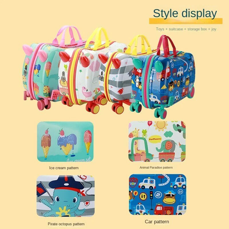 child kid's Luggage suitcase Universal wheel children's riding box 17 inch check-in Kid's Mini cartoon suitcase