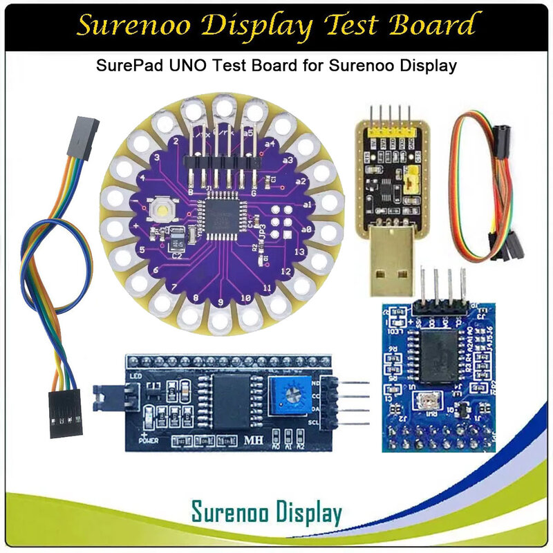 Surenoo символьный ЖК-модуль OLED VFD параллельный IIC I2C STC89C52 ATMega328P Surduino UNO Nano мини тестовая плата