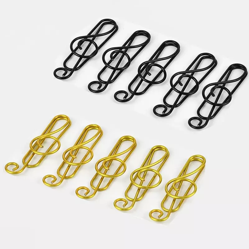 20/40pcs Creative Paper Clips Music Note Shape Metal Paperclip on Book Paper Students Stationery Office School Binding Supplies
