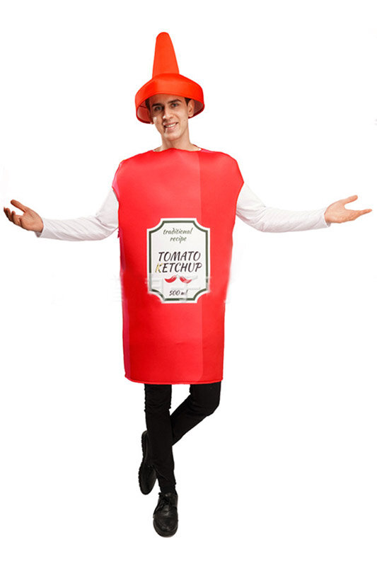Ketchup musztarda Cosplay Unisex kostium dla dorosłych kobiety mężczyźni śmieszne jedzenie Roleplay Fantasia pary Halloween odgrywanie ról przebranie