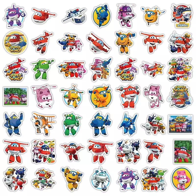 50pcs Super Wings Stickers Barnacles Animated Cartoon Image Decoration Suitcase Notebook Waterproof Graffiti Luggage Car Sticker