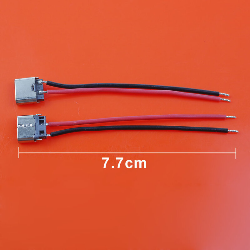JCD-Conector Micro USB 3,1 tipo C, cable de soldadura de 2 pines, conector hembra recto para teléfono móvil, puerto de carga, enchufe de carga, 1 piezas