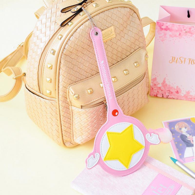 Portatarjetas Sakura Captor para chica, dibujos animados, Sailor Moon, Varita mágica, soporte para identificación bancaria, autobús, cubierta protectora para tarjeta de Metro, lindo colgante