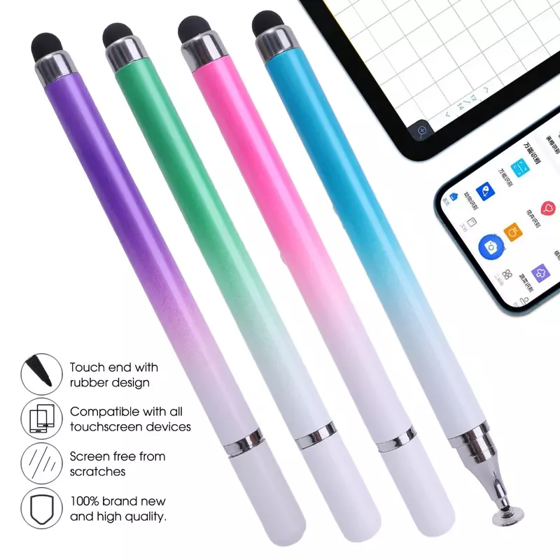 ปากกาสไตลัส2อิน1อเนกประสงค์สำหรับสมาร์ทโฟนแท็บเล็ตการ์ดรอนหน้าจอมือถือแอนดรอยด์ปากกาสัมผัสสำหรับ iPhone Samsung
