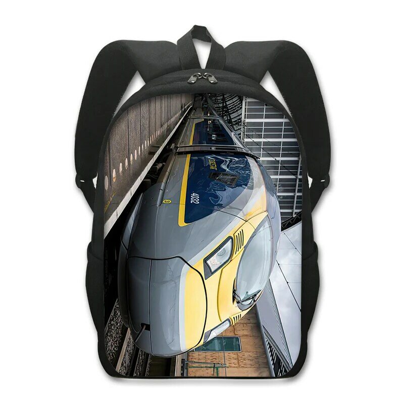 High Speed Rail Train Print Backpack for Teenager Boys Girls Children School Bags Women Men Laptop Backpack for Travel Book Bag