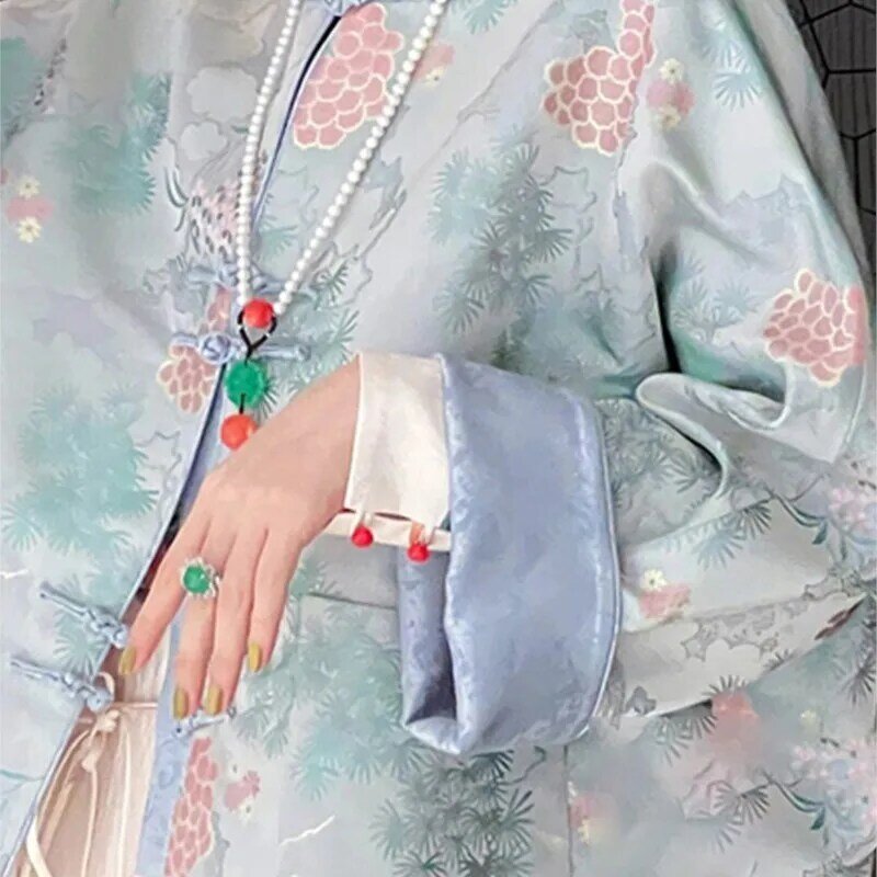 Casaco estampado nacional leve estilo chinês para mulheres, casaco brocado fino dinastia canção, top melhorado, novo