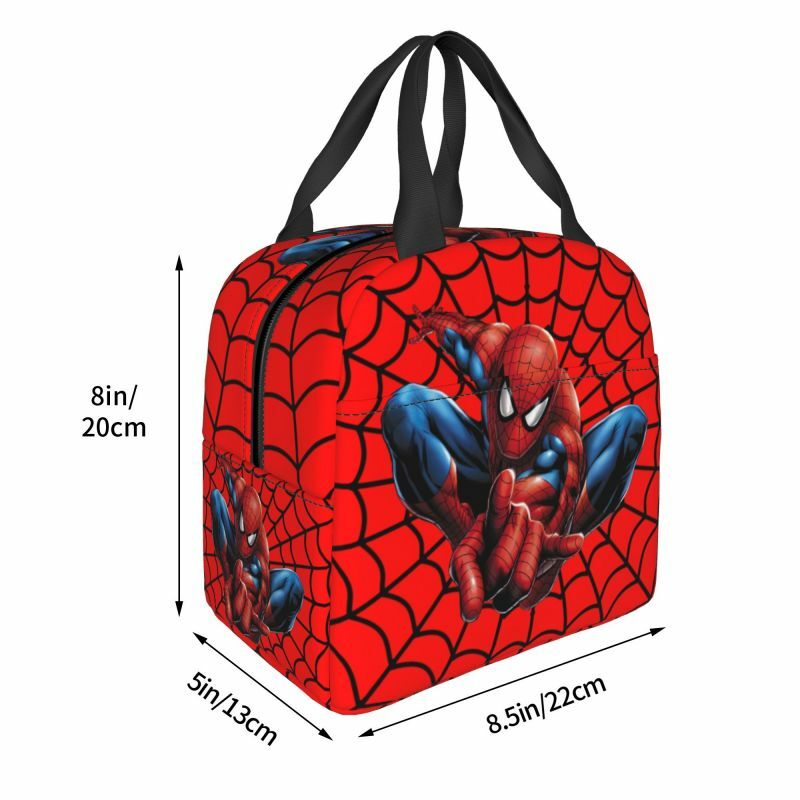 Fiambrera con aislamiento personalizado para hombre araña para mujer, bolsa de almuerzo térmica portátil, contenedor de comida para Picnic escolar, bolsas de mano