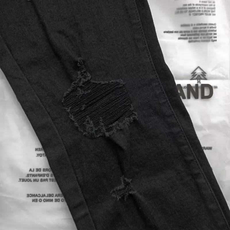 Neue Mode lila Roca Marke Jeans antike gerade High Street zerrissen Trend Hip Hop Slim Fit Hose