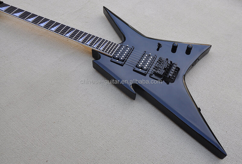 Flyoung-guitarra eléctrica de forma especial, instrumento musical hecho a medida, color negro, precio barato