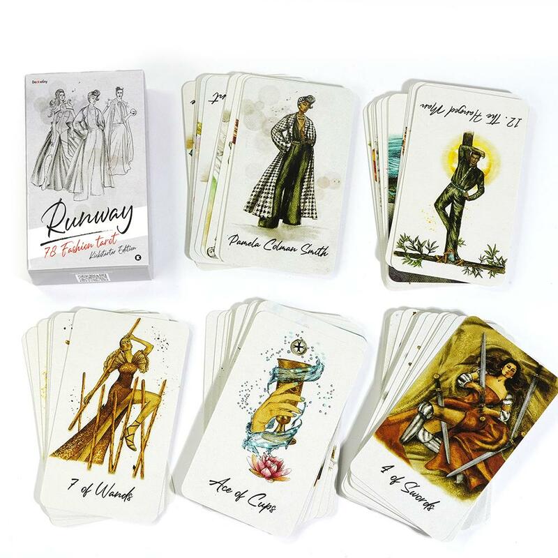 Jeu de tarot Runway, 78 cartes, 10.3x6cm, style tendance, une identité parfumée qui s'attarde à l'intérieur, pour Chasse l'avenir