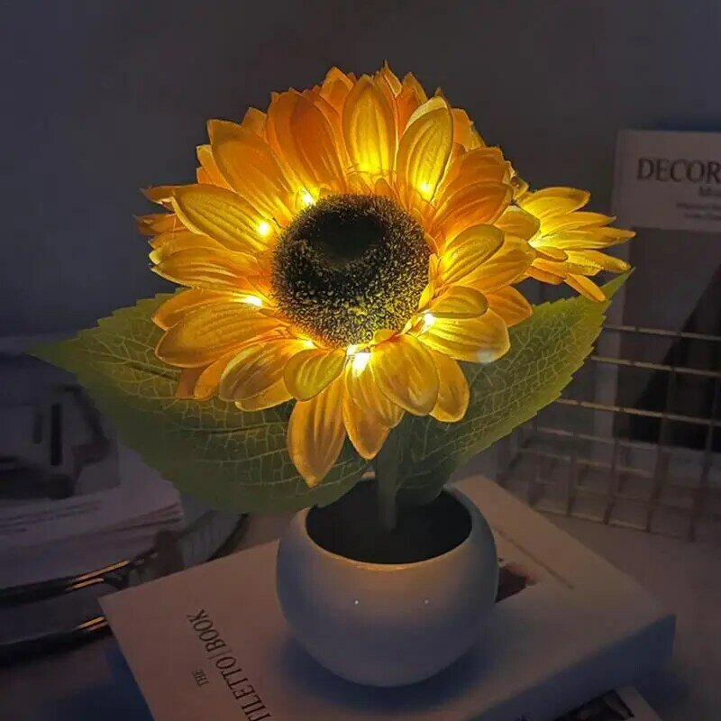Sunflower Lamp Table Lamps LED Decorative Rechargeable Light Dimmable Touch Control For Bedroom Living Room Study Night Lamp