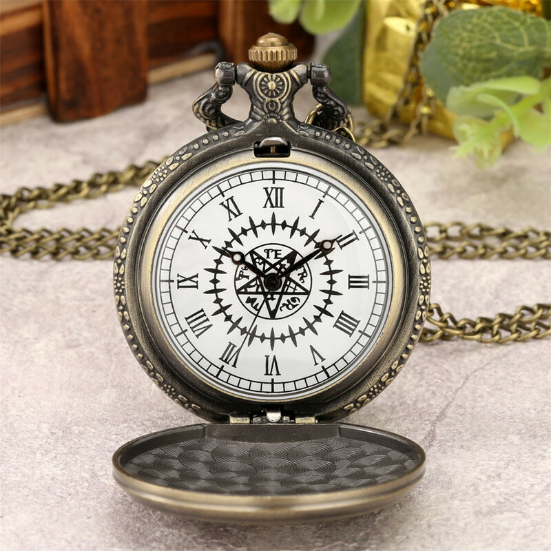 Vintage Anime Kuroshitsuji Black Butler Quartz Pocket Watch Men Women Necklace Pendant Clock Fob Chain Retro Steampunk Timepiece