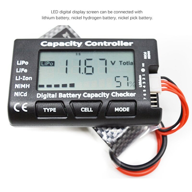 Bateria Digital Capacidade Verificador, RC Cellmeter 7, Lipo Life Li-Ion Nimh Nicd, Cellmeter-7