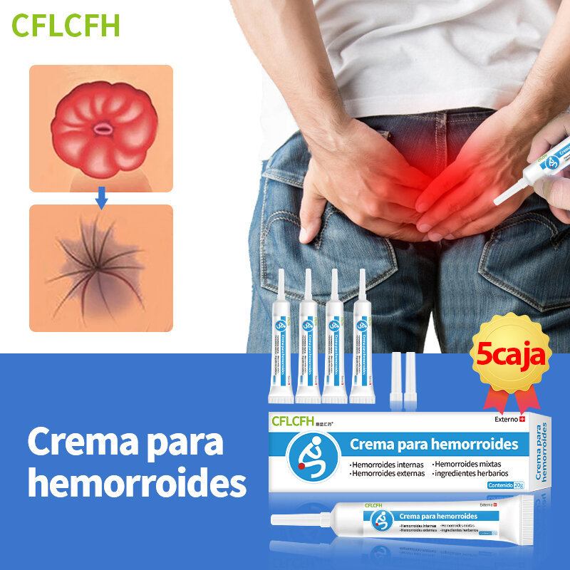 Krem leczniczy hemoroidy ból stosów intensywny zewnętrzny hemoroidy leczenie szczelina odbytu usuwanie medycyna zdrowotna hiszpański 3/5 sztuk
