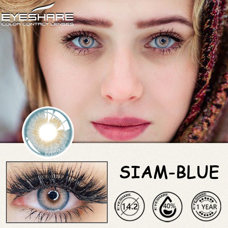 Lentes de contato naturais coloridas dos contatos das lentes de contato dos pces de eyeshare 2 para a cor dos olhos