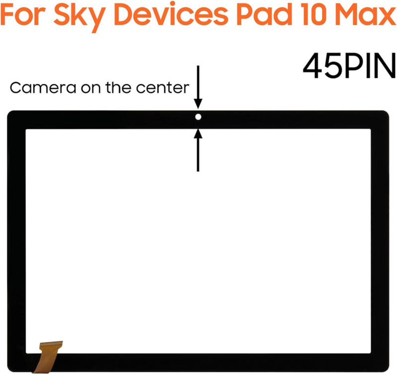 Digital LED Tablet Sensor, Sky Dispositivos Pad 10 Max, Capacitor de Computador, Touch Screen, 240x158mm, 45Pin, Preto, 10,1"