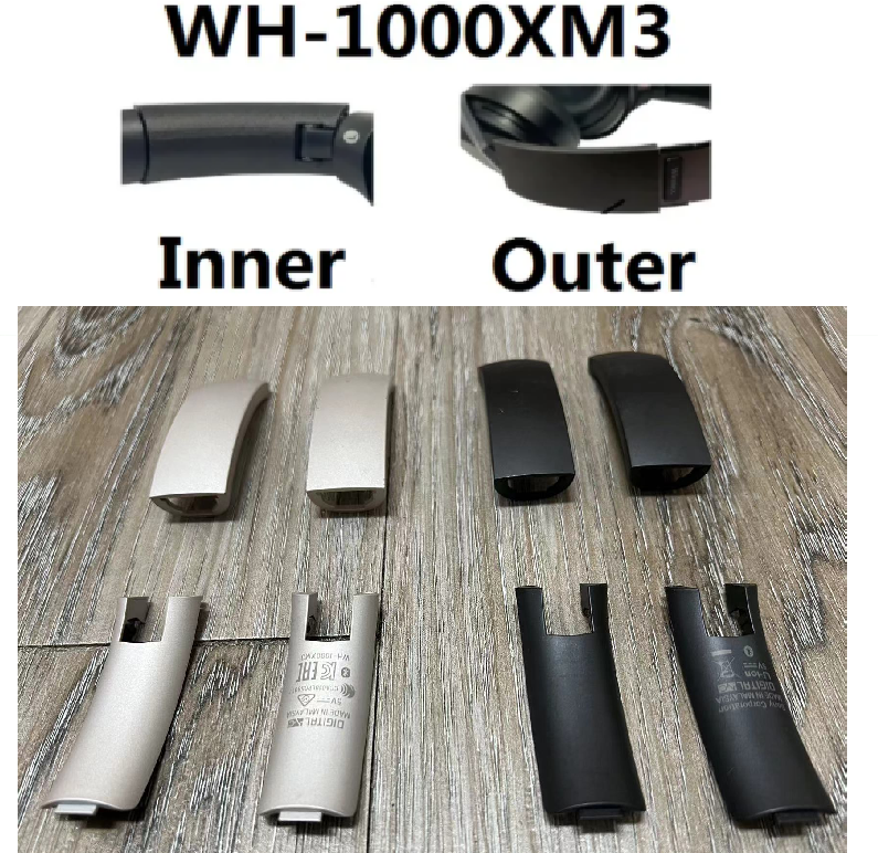 อะไหล่ชิ้นส่วนพลาสติกสำรองสำหรับชุดหูฟัง WH-1000XM3โซนี่ภายในลำแสงภายในตัวเลื่อนด้านนอกด้านนอกด้านนอกซ่อมด้วย1000xm3หูฟัง